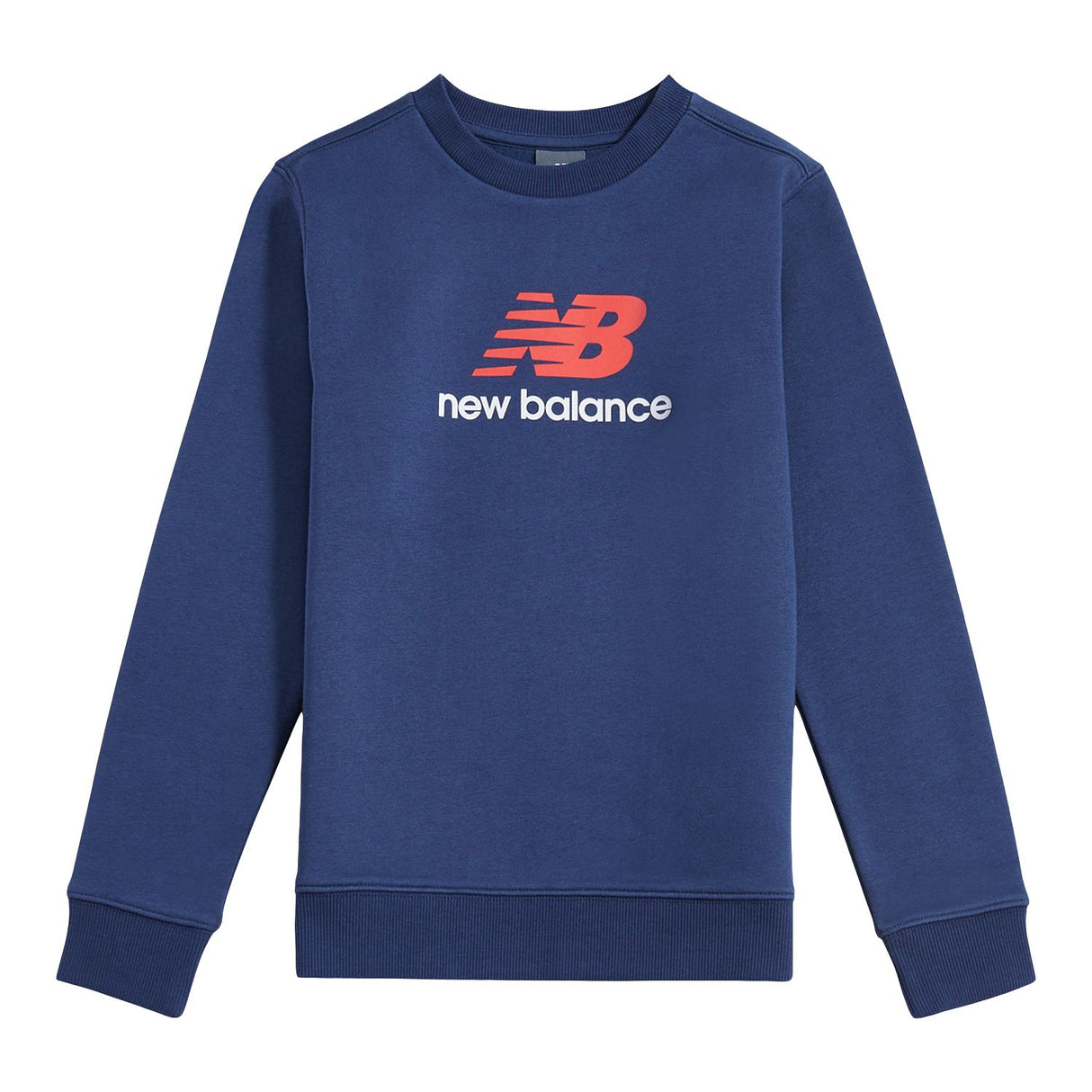 New Balance Boys' Brush Back Stacked Logo Crew-1