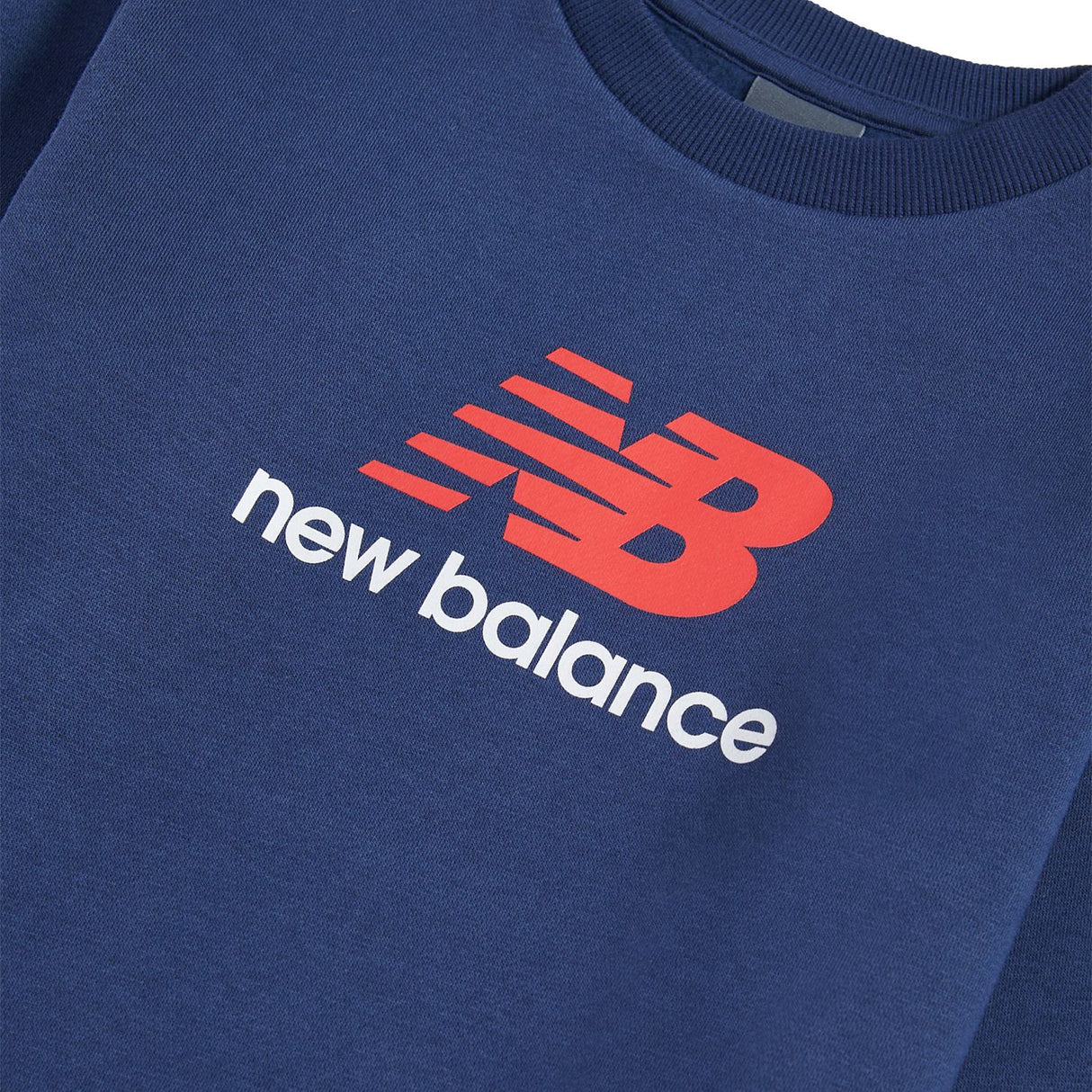 New Balance Boys' Brush Back Stacked Logo Crew-3