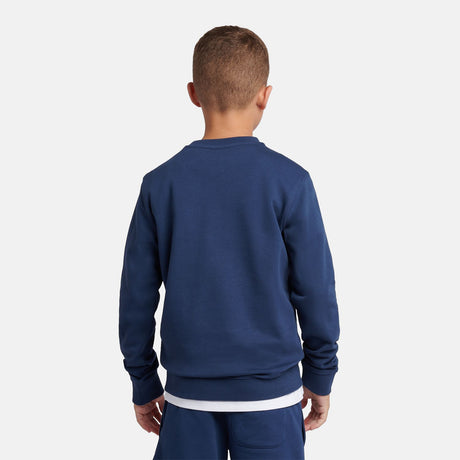 New Balance Boys' Brush Back Stacked Logo Crew-7
