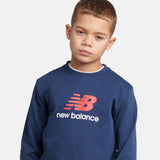 New Balance Boys' Brush Back Stacked Logo Crew-8