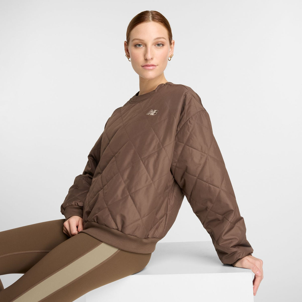New Balance Women's Quilted Woven Crew-2