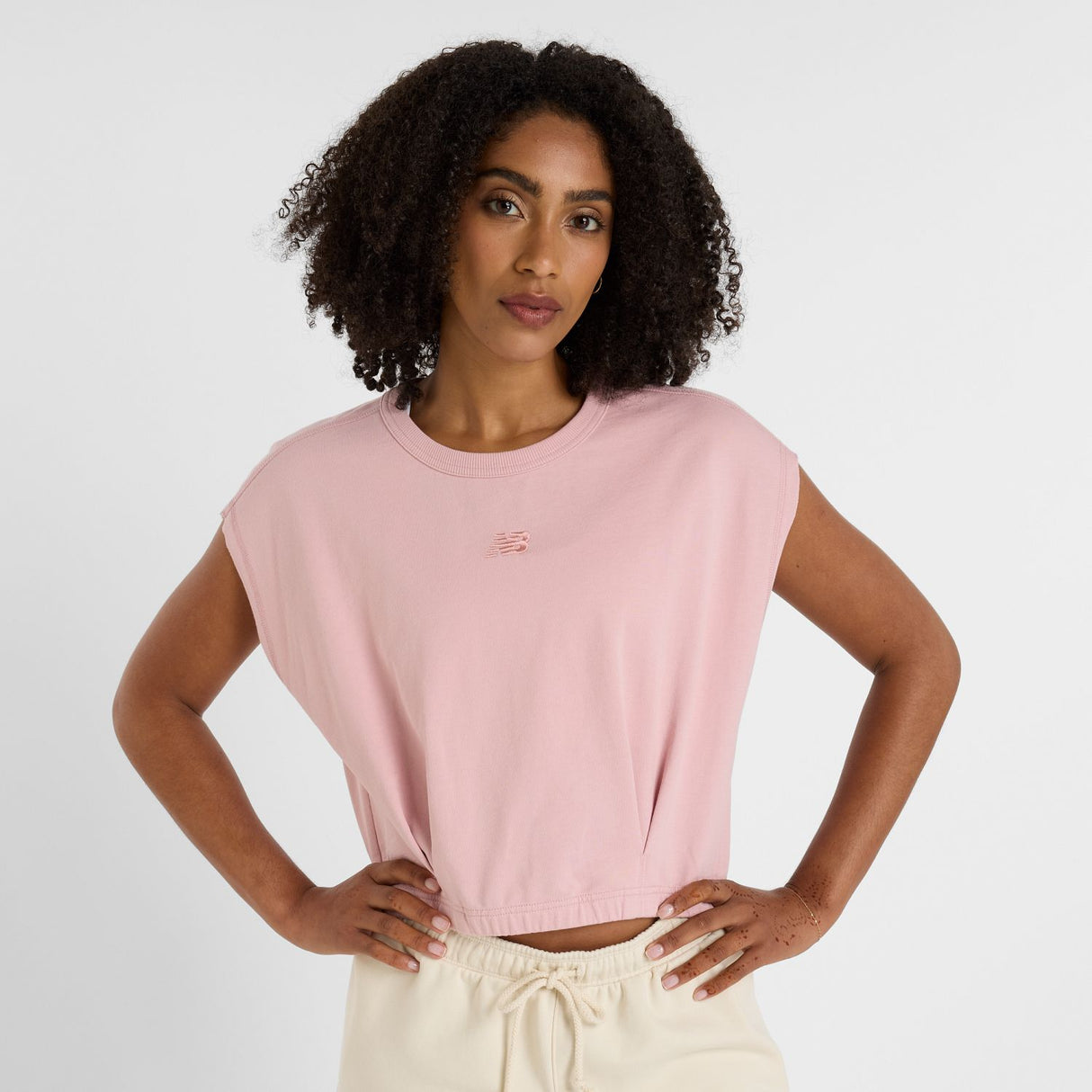 New Balance Women's Heritage French Terry Crop T-Shirt-2