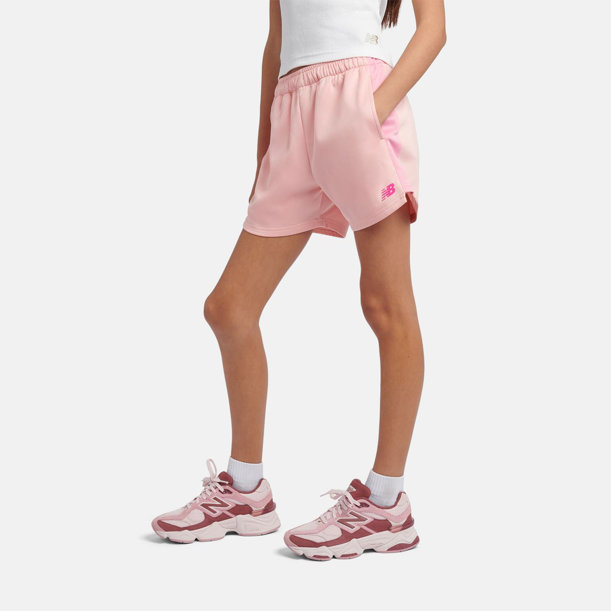 New Balance Girls' Linear Team Shorts-7
