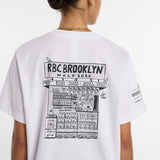 New Balance Women's RBC Brooklyn Half Graphic T-Shirt - Newspaper-4