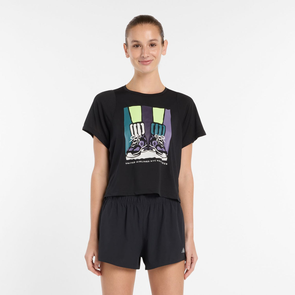 New Balance Women's United Airlines NYC Half Drapey Jersey T-Shirt-1