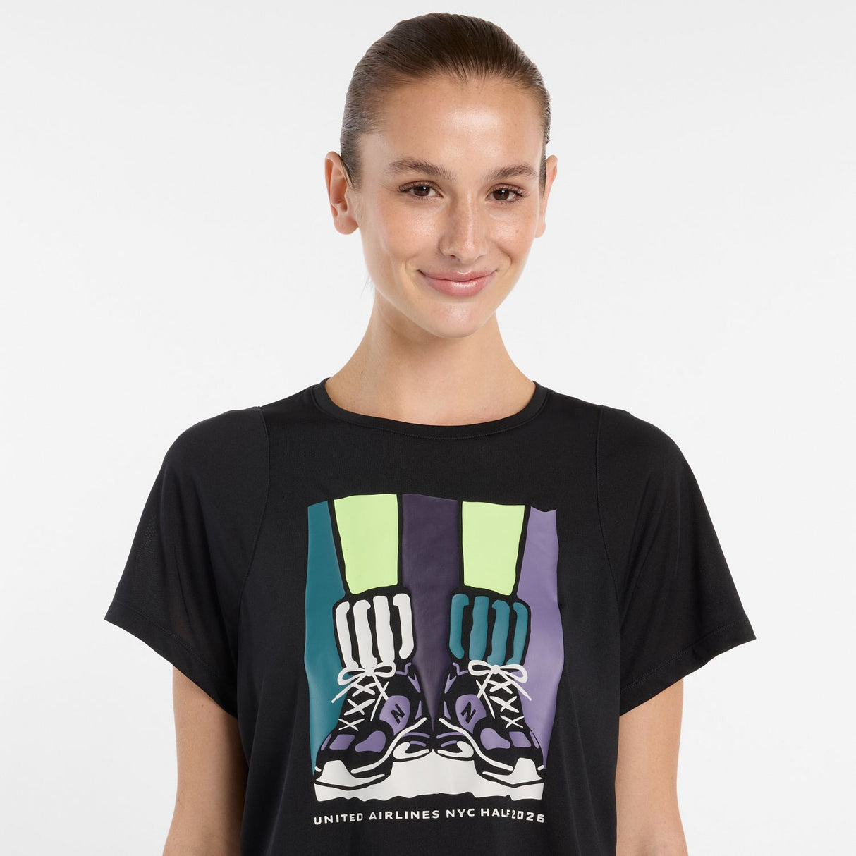 New Balance Women's United Airlines NYC Half Drapey Jersey T-Shirt-4