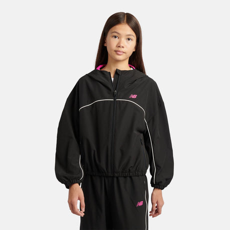 New Balance Girls' Contrast Piping Track Jacket-3