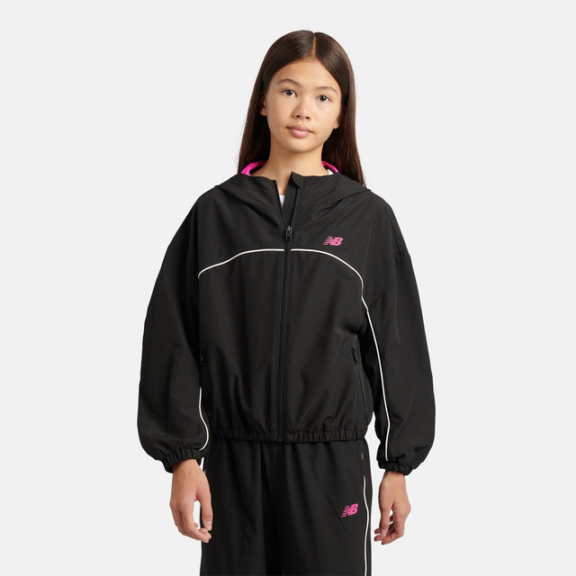 New Balance Girls' Contrast Piping Track Jacket-3