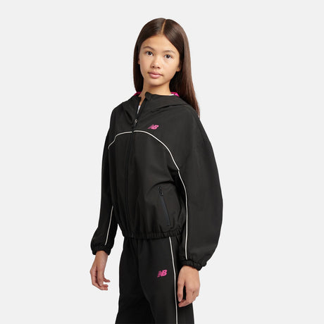 New Balance Girls' Contrast Piping Track Jacket-4