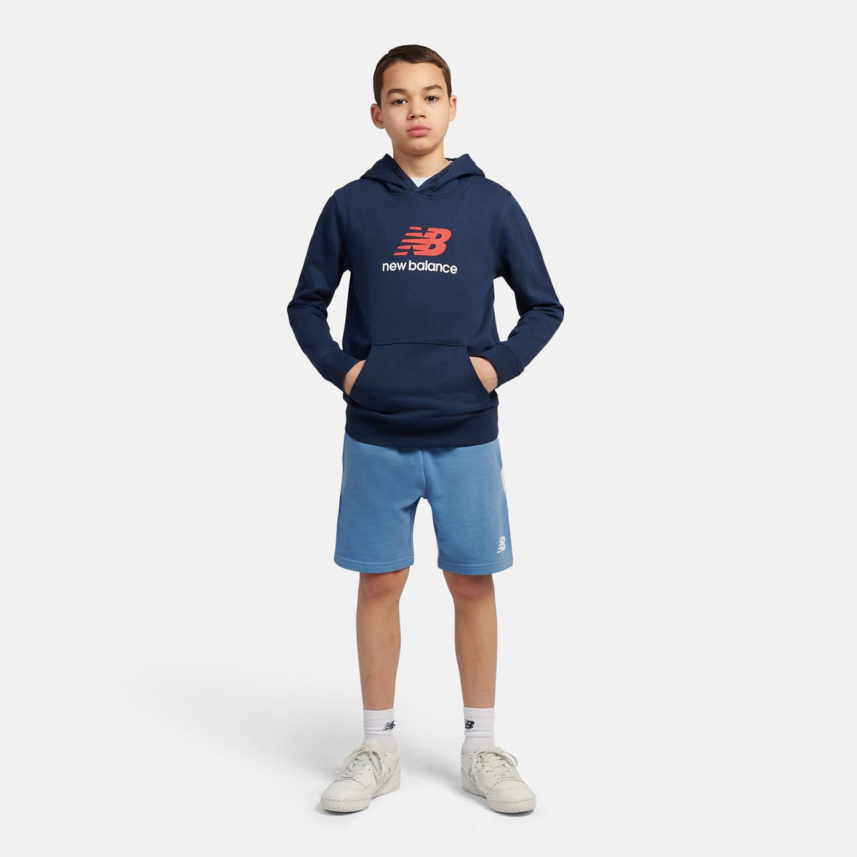 New Balance Boys' French Terry Stacked Logo Hoodie-5