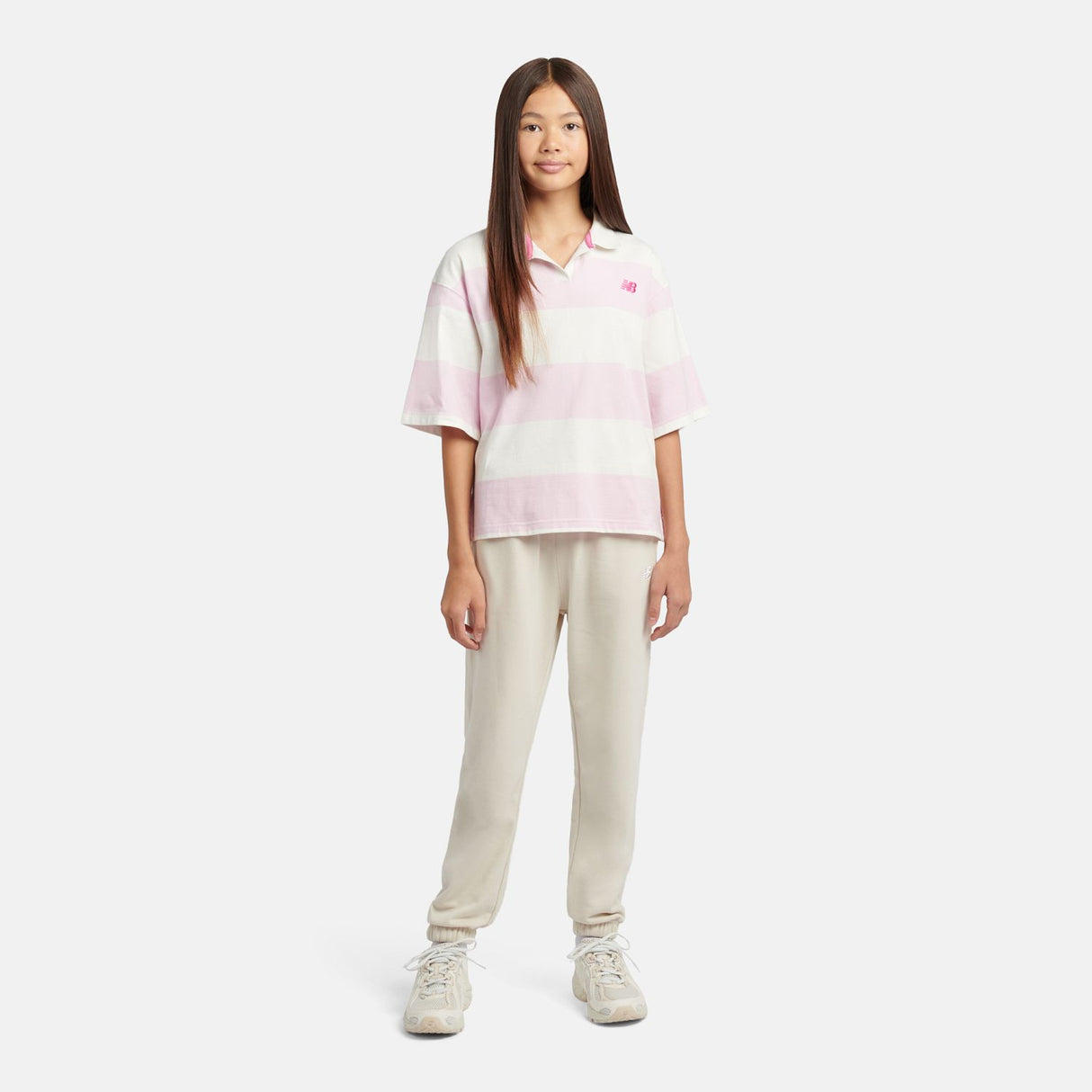 New Balance Girls' Striped Rugby Polo-6
