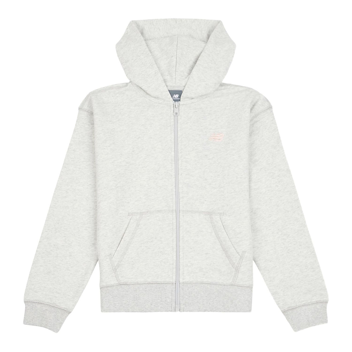 New Balance Girls' French Terry Small Logo Zip Hoodie-1