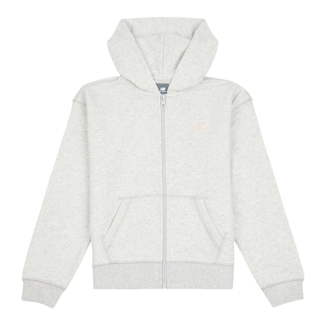 New Balance Girls' French Terry Small Logo Zip Hoodie-1