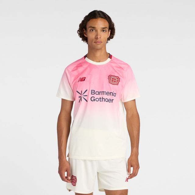 New Balance Men's Bayer 04 Away Short Sleeve Soccer Jersey-4
