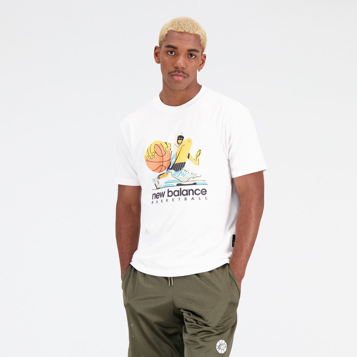 New Balance Men's Hoops Cotton Jersey Short Sleeve T-shirt-1