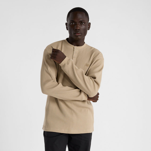 New Balance Men's Waffle Knit Long Sleeve Henley-1