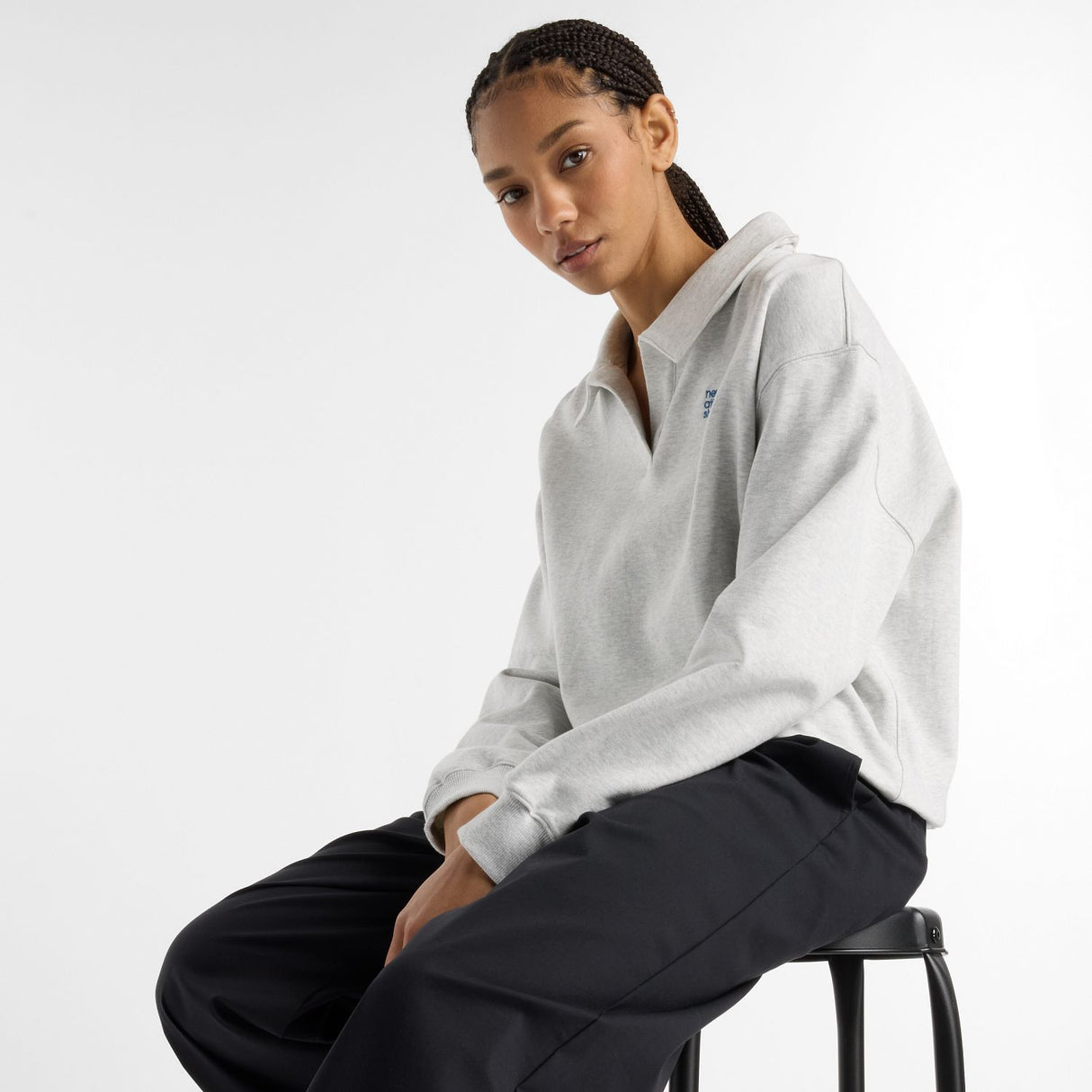 New Balance Women's French Terry Polo Sweatshirt-9