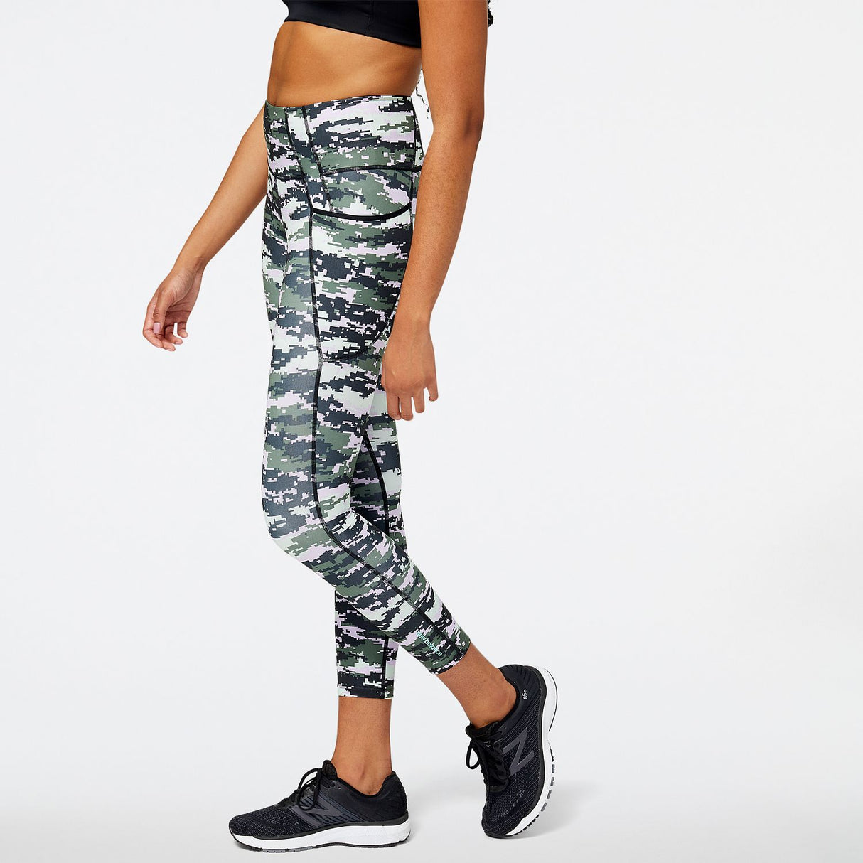 New Balance Women's Shape Shield 7/8 High Rise Printed Pocket Tights-1