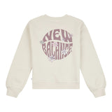 New Balance Girls' Brush Back Circle Floral Graphic Crew-2