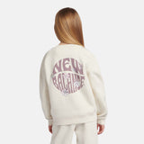 New Balance Girls' Brush Back Circle Floral Graphic Crew-7