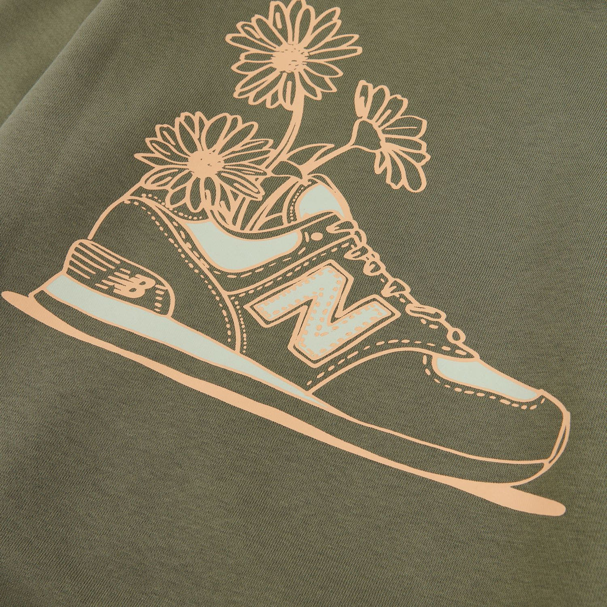 New Balance Girls' Brush Back Floral Sneaker Back Graphic Hoodie-4