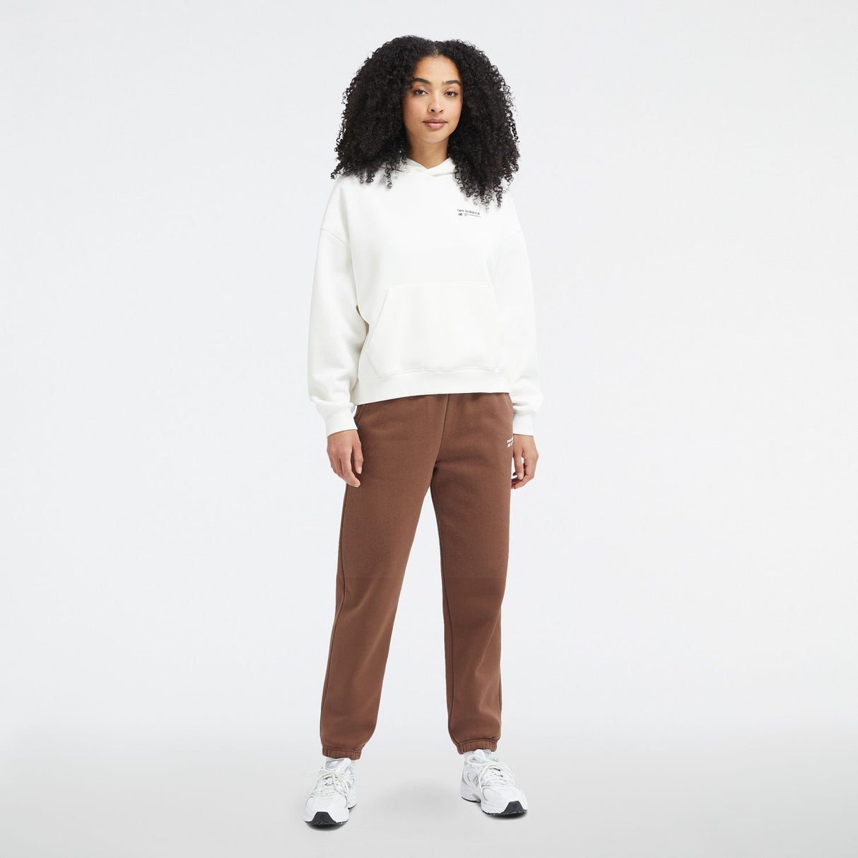 New Balance Women's Linear Heritage Brushed Back Fleece Hoodie-2