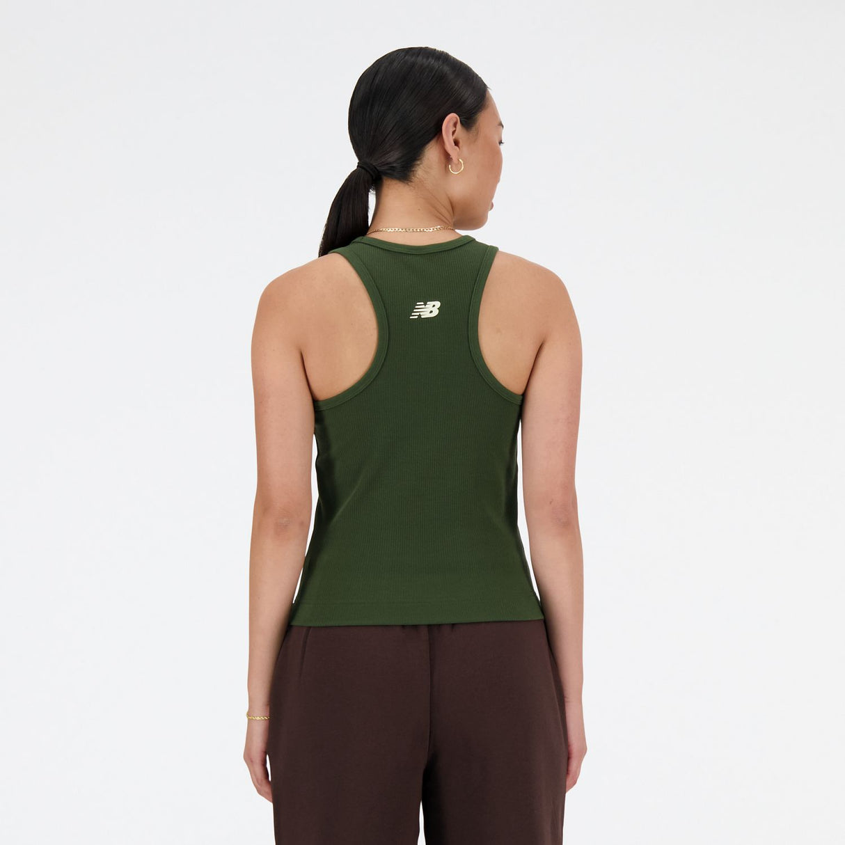 New Balance Women's Linear Heritage Rib Knit Racer Tank-3