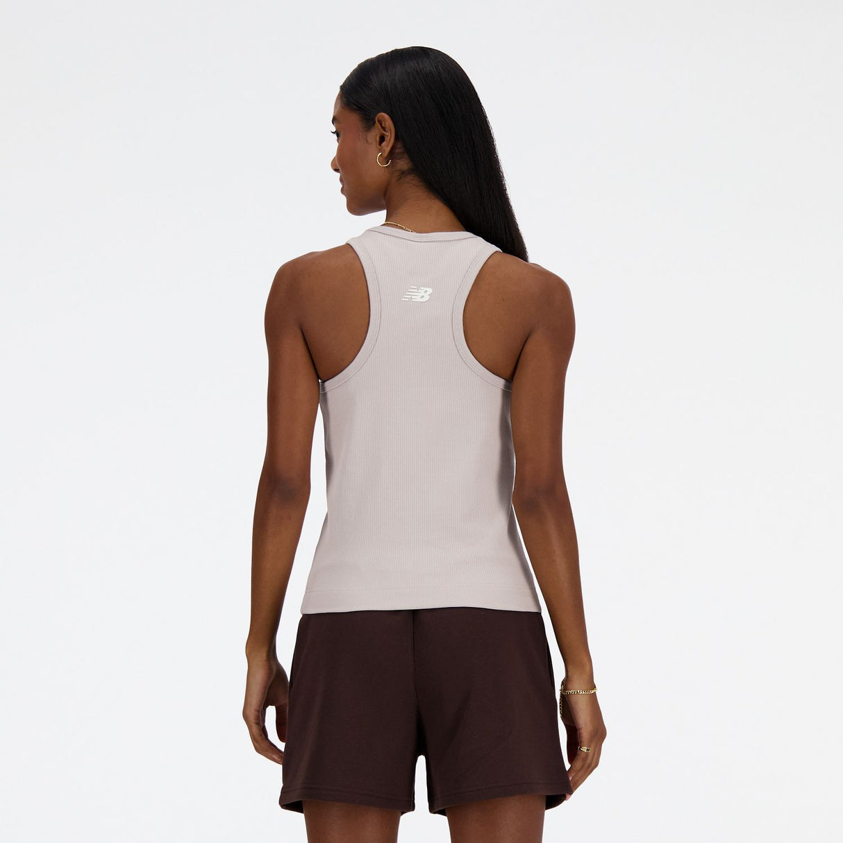 New Balance Women's Linear Heritage Rib Knit Racer Tank-9