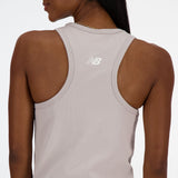 New Balance Women's Linear Heritage Rib Knit Racer Tank-10