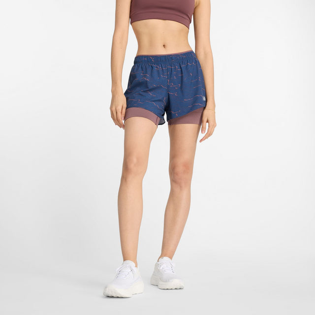 New Balance Women's RC Printed 2-in-1 Shorts 3-1