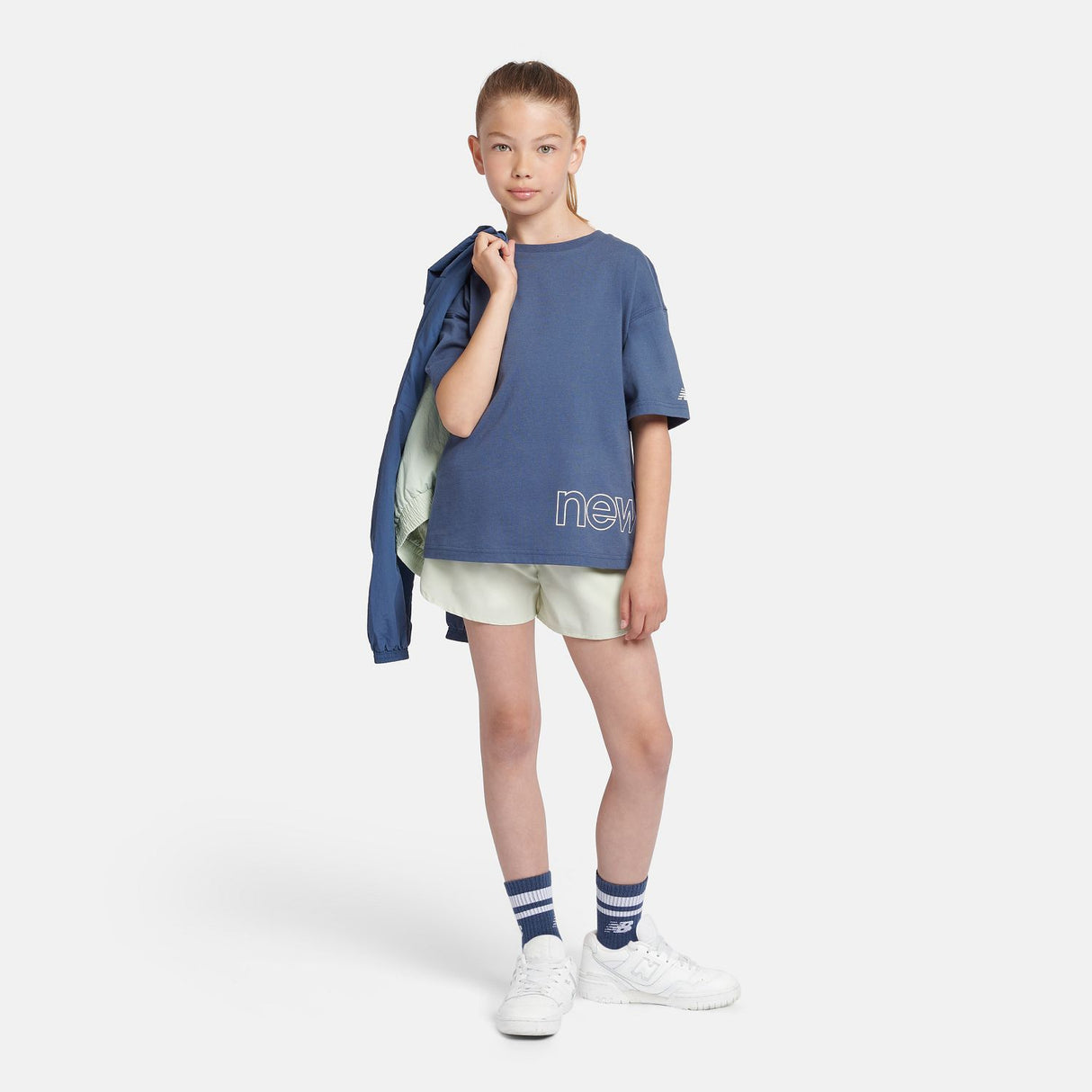 New Balance Girls' Athletics Jersey Logo T-Shirt-4