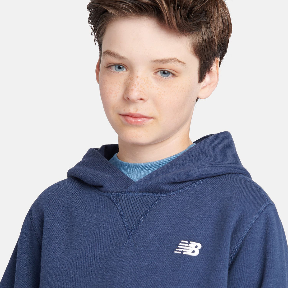 New Balance Boys' Brush Back Small Logo Hoodie-8