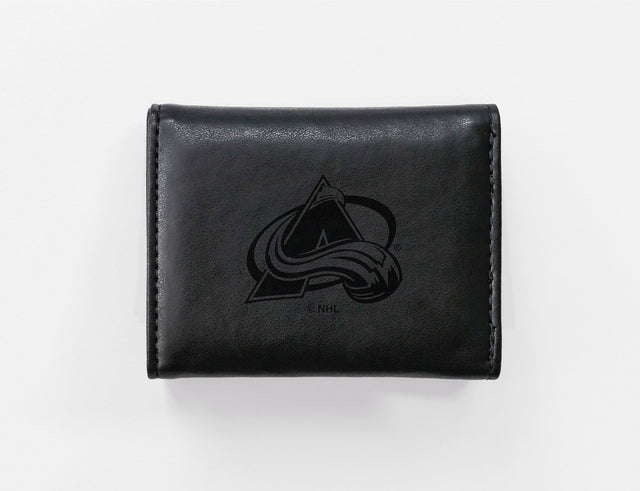 Rico Industries NHL  Colorado Avalanche  Laser Engraved Faux Leather Trifold Wallet-1