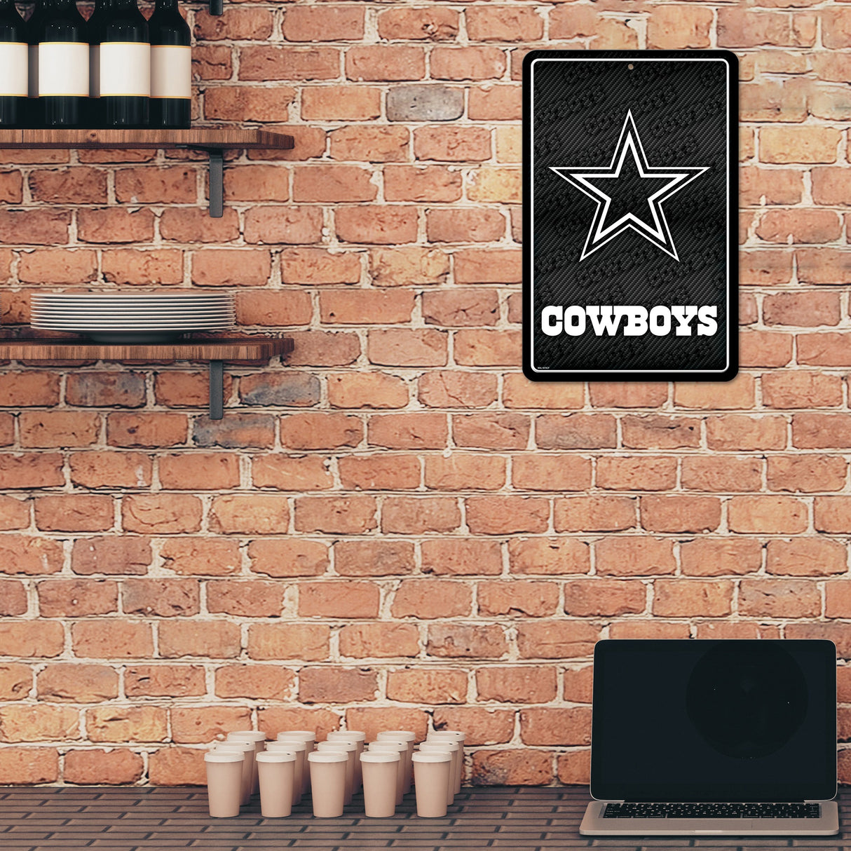 Rico Industries NFL  Dallas Cowboys Carbon Fiber 11" x 17" Home Decor Sign-2