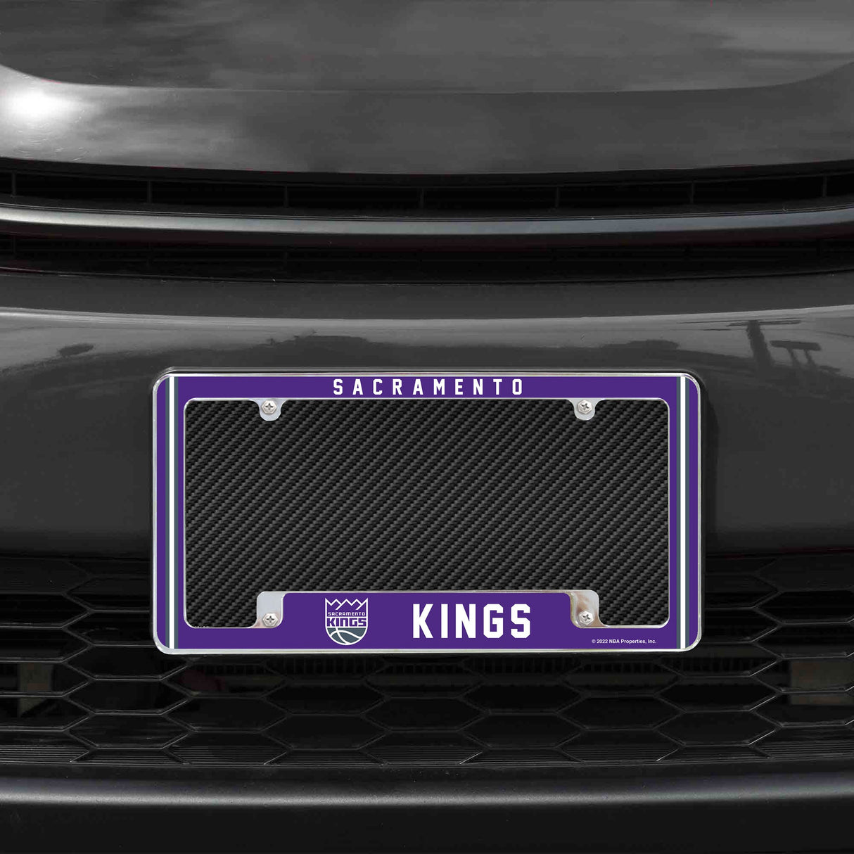 Rico Industries NBA  Sacramento Kings Classic 12" x 6" Chrome License Plate Frame-1