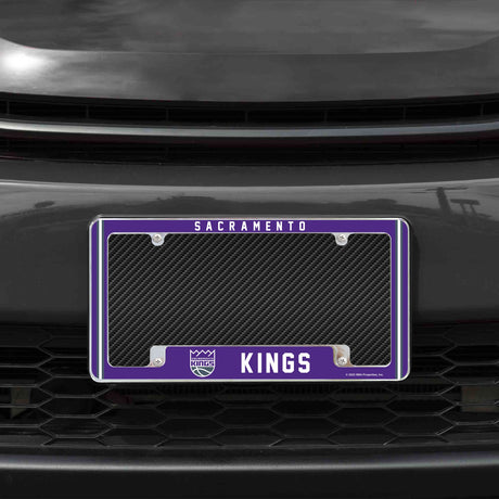 Rico Industries NBA  Sacramento Kings Classic 12" x 6" Chrome License Plate Frame-1