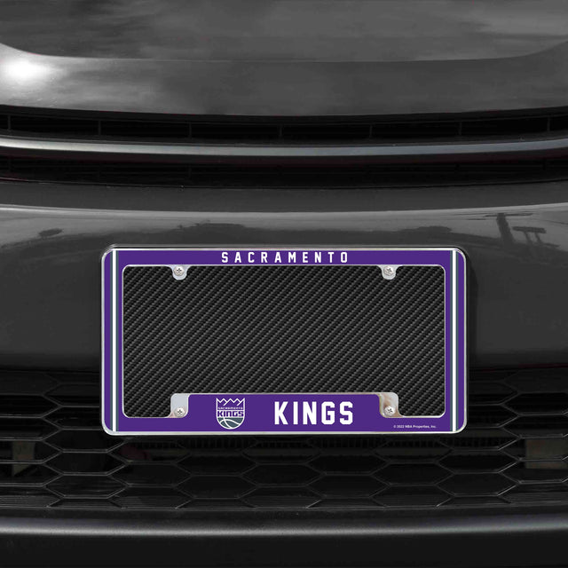 Rico Industries NBA  Sacramento Kings Classic 12" x 6" Chrome License Plate Frame-1