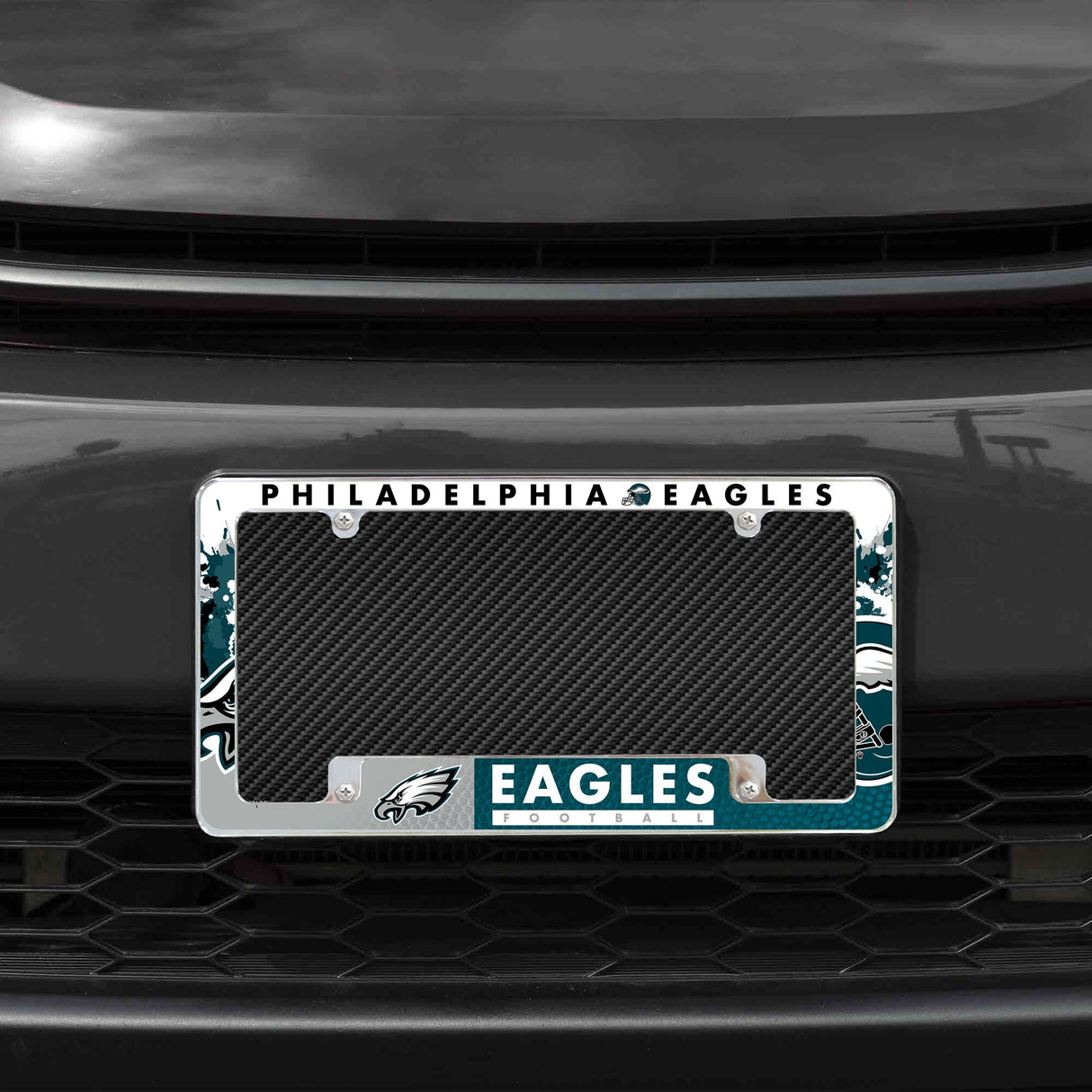 Rico Industries NFL  Philadelphia Eagles Primary 12" x 6" Chrome License Plate Frame-1
