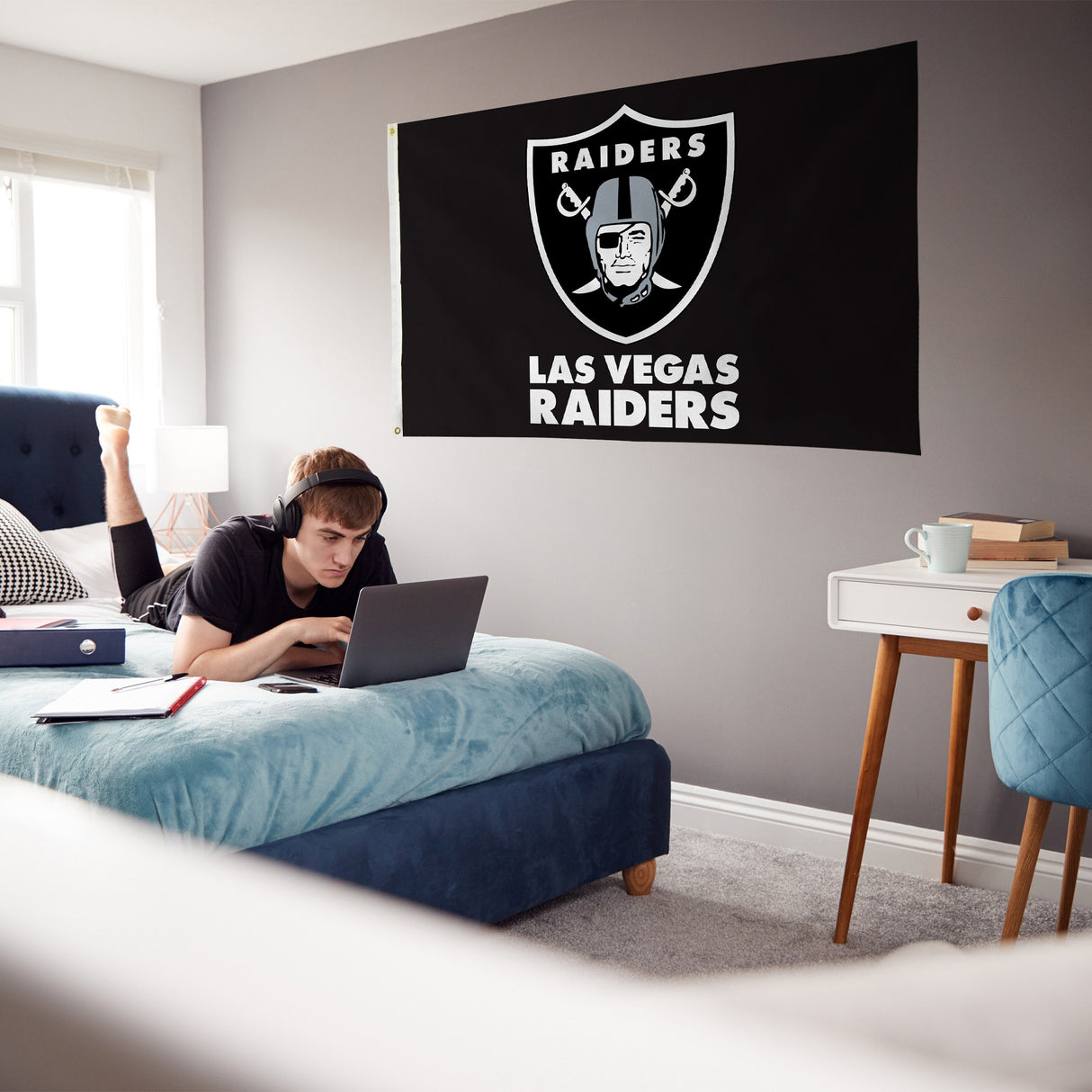 Rico Industries NFL  Las Vegas Raiders Primary-LV 3' x 5' Banner Flag-3