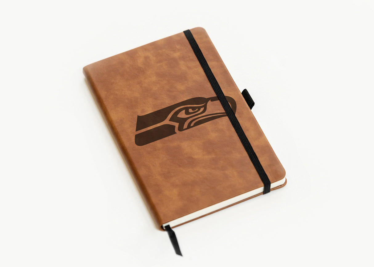 Rico Industries NFL  Seattle Seahawks Brown - Primary Laser Engraved Small Notepad-2