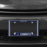 Rico Industries NFL  Dallas Cowboys Classic 12" x 6" Chrome License Plate Frame-1