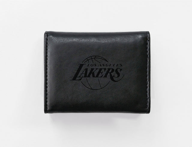 Rico Industries NBA  Los Angeles Lakers  Laser Engraved Faux Leather Trifold Wallet-1