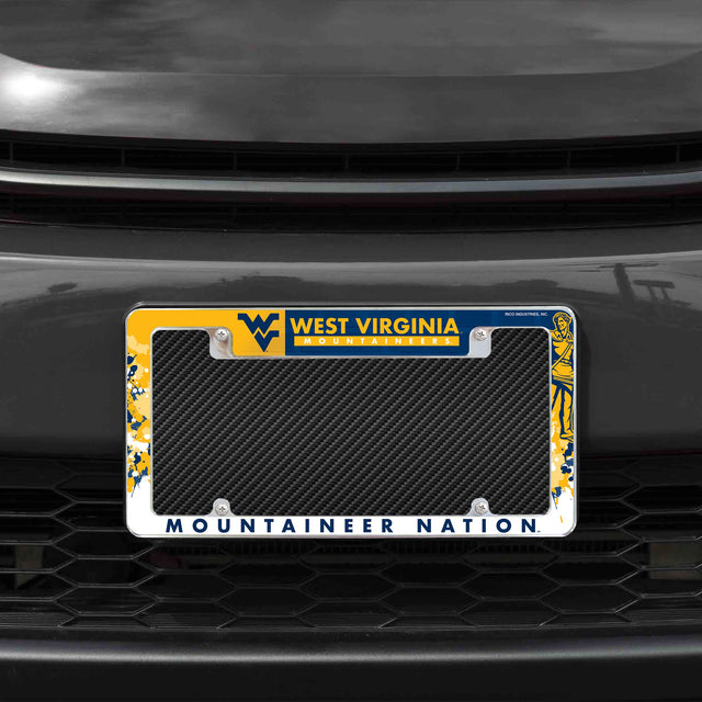 Rico Industries NCAA West Virginia Mountaineers Primary 12" x 6" Chrome License Plate Frame-1