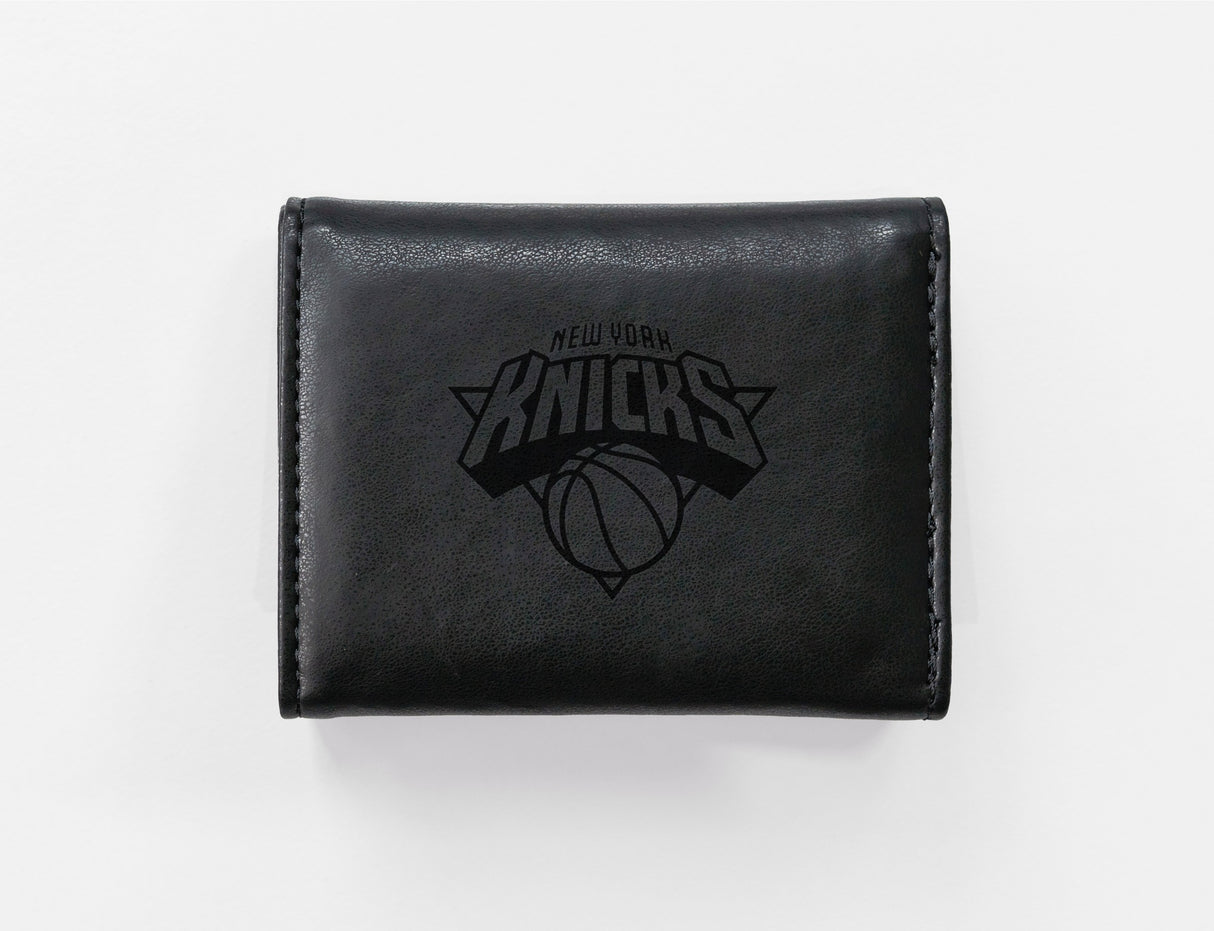 Rico Industries NBA  New York Knicks  Laser Engraved Faux Leather Trifold Wallet-1