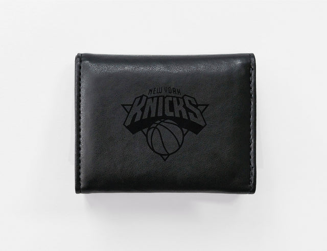 Rico Industries NBA  New York Knicks  Laser Engraved Faux Leather Trifold Wallet-1