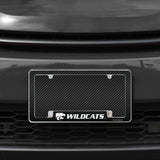 Rico Industries NCAA Kansas State Wildcats - KSU Carbon Fiber 12" x 6" Chrome License Plate Frame-1