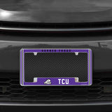 Rico Industries NCAA TCU Horned Frogs Classic 12" x 6" Chrome License Plate Frame-1