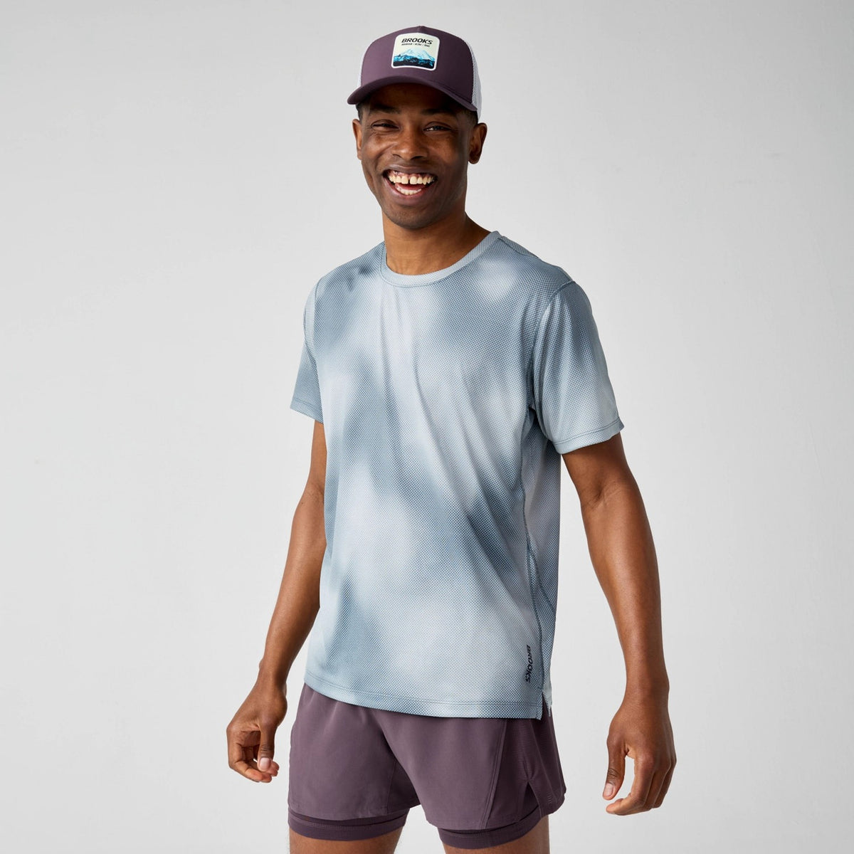Brooks Men's Dash Short Sleeve Top Printed-1
