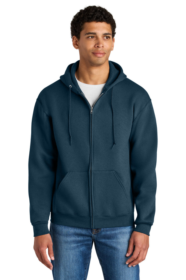 Jerzees Men's Rugged   Full-Zip Hooded Sweatshirt Z12M