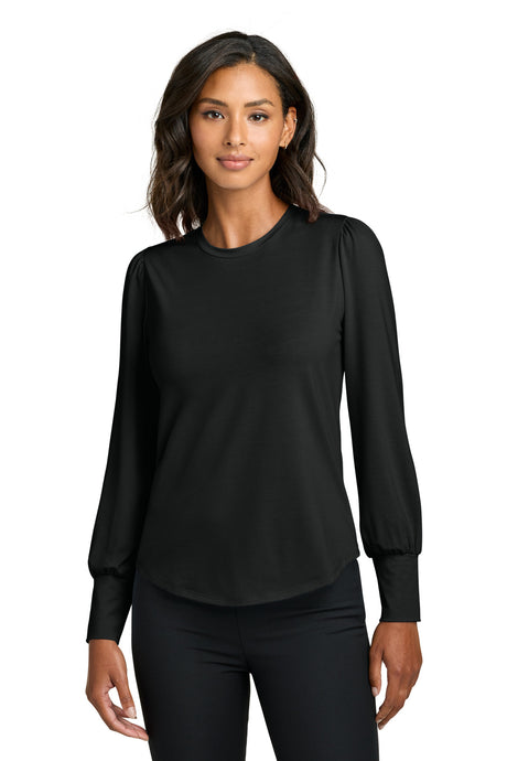 Mercer+Mettle Women's   Stretch Jersey Long Sleeve Blouson Top MM1019